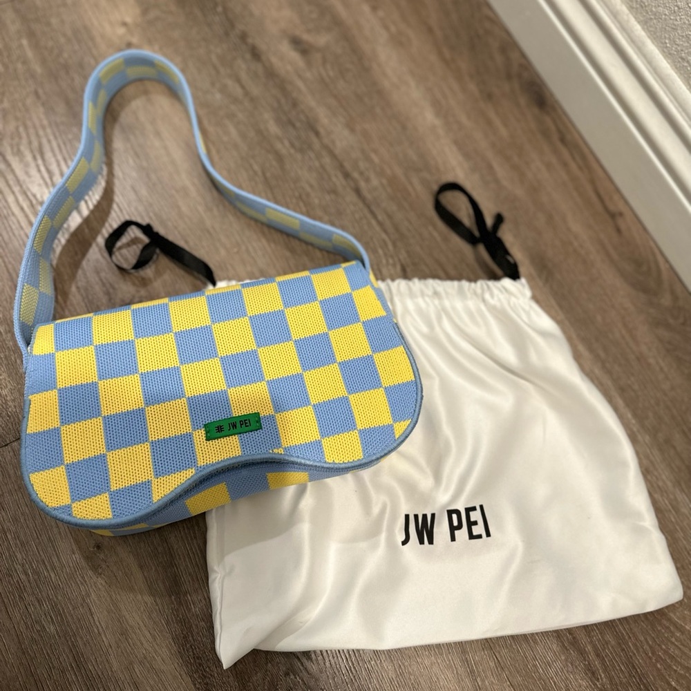 JW PEI Becci Knitted Shoulder Bag - Ice & Yellow